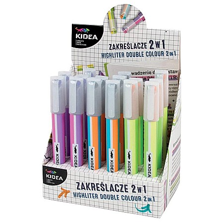 DE TEXTMARKER 2 IN 1 CU UN CAPAT SI DOUA CULORI SEPARATE PENTRU LINII DUBLE KIDEA Z2W1KA [2]