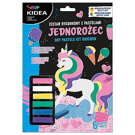 Culori Pastel - DE SET DESEN 6 CULORI PASTELURI CRETATE UNICORN KIDEA ZRPJKA