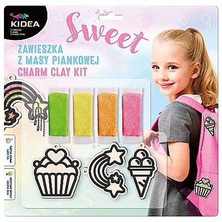 Seturi modelare - DE SET CREATIV 3 PANDANTIVE LEMN + SPUMA 4 CULORI SWEET KIDEA ZMPSKA