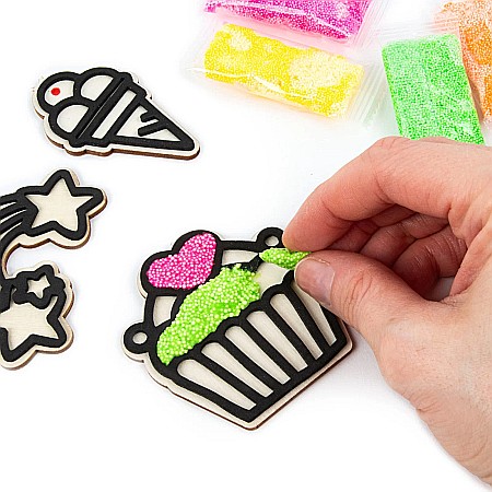 DE SET CREATIV 3 PANDANTIVE LEMN + SPUMA 4 CULORI SWEET KIDEA ZMPSKA [1]