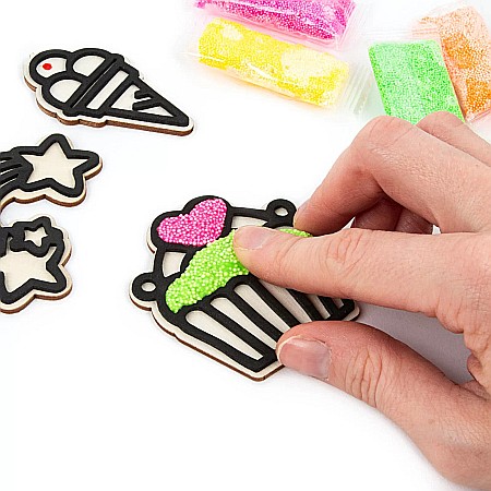 DE SET CREATIV 3 PANDANTIVE LEMN + SPUMA 4 CULORI SWEET KIDEA ZMPSKA [2]