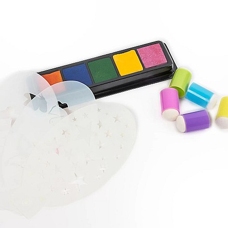 DE STAMPILE 5 CULORI/SET CU SABLOANE SI BURETE APLICATOR KIDEA SCSKA [1]