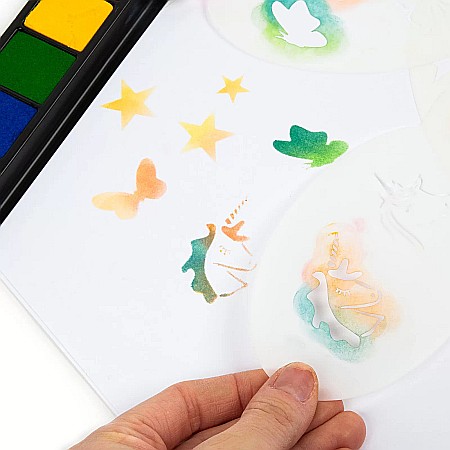 DE STAMPILE 5 CULORI/SET CU SABLOANE SI BURETE APLICATOR KIDEA SCSKA [3]