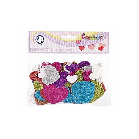 Decoratiuni Diverse - AS INIMI ADEZIVE SPUMA MIX GLITTER 70/SET ASTRA CREATIVO 335117009