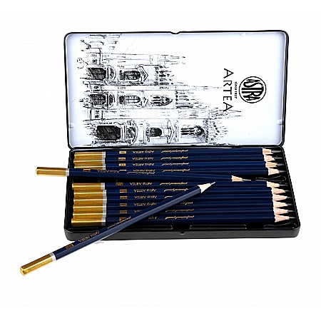 FINE ARTS&GRAPHICS - AS SET 12 CREIOANE GRAFIT 8B-3H ARTEA ASTRA CUTIE METAL 206120013