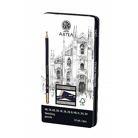 AS SET 12 CREIOANE GRAFIT 8B-3H ARTEA ASTRA CUTIE METAL 206120013 [2]