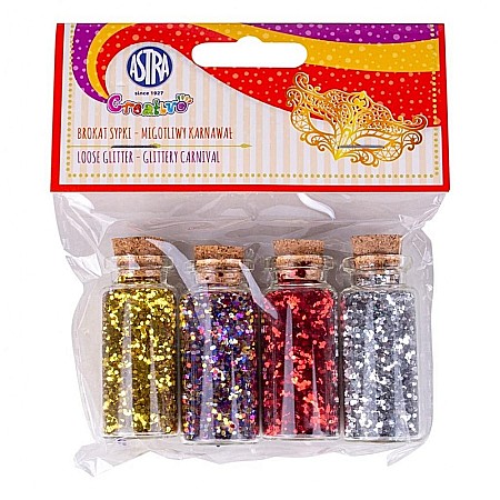 HOBBY - AS SCLIPICI 4 CULORI 5G CARNAVAL GLITTER ASTRA CREATIVO 335121005