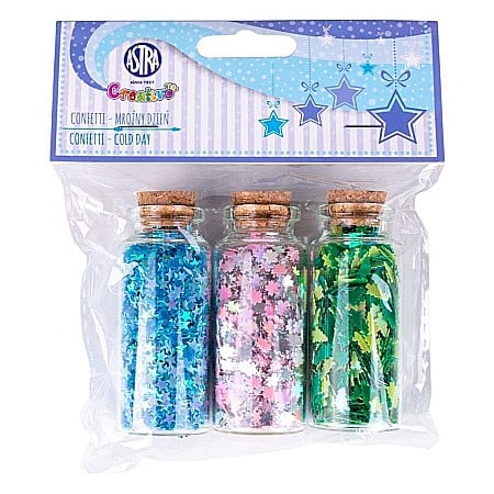 Sclipici/ Lipici cu sclipici/ Paiete Craciun - AS CONFETTI 3 CULORI 10G SUNNY DAY ASTRA CREATIVO 335121006