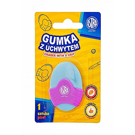 RECHIZITE SCOLARE - AS RADIERA OVALA CU GRIP CULORI ASORTATE 403022004