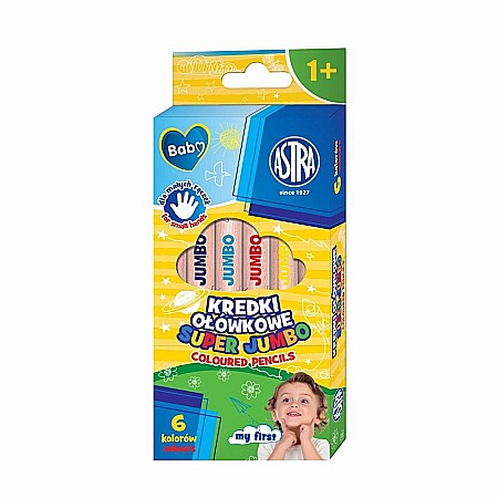 Creioane colorate - AS CREIOANE COLORATE SUPER JUMBO ASTRA BABY 6/SET 312023004