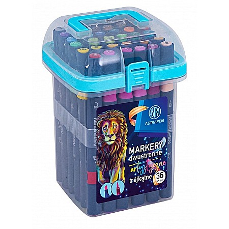 FINE ARTS&GRAPHICS - AS MARKERE TRIUNGHIULARE 2 CAPETE VF.PENSULA si VF.TESIT 36 CULORI/SET 207023014