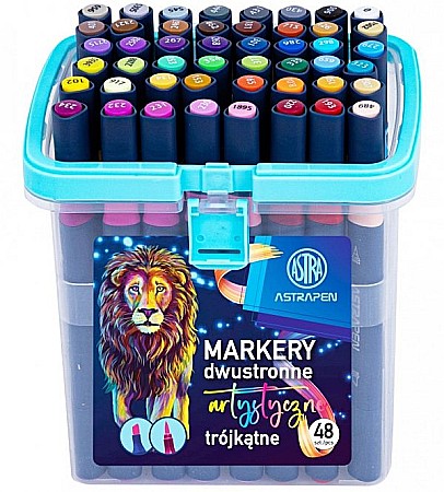 FINE ARTS&GRAPHICS - AS MARKERE TRIUNGHIULARE 2 CAPETE VF.PENSULA si VF.TESIT 48 CULORI/SET 207023015