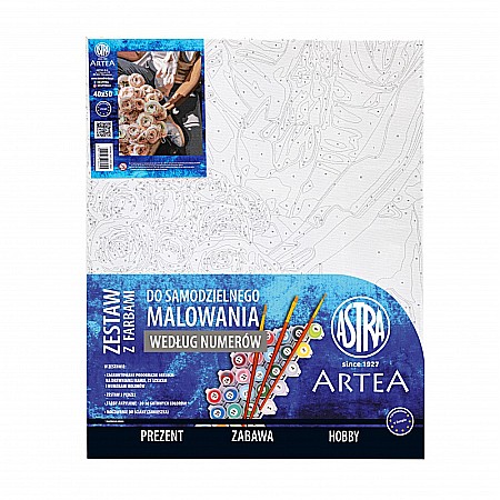 AS PANZA PICTURA PE NUMERE 40*50CM CU VOPSELE SI PENSULE, BUCHET DE TRANDAFIRI 801023904 [1]