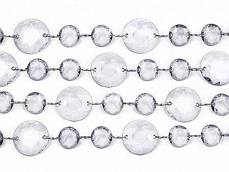 Bannere/ Ghirlande/ Cordoane - PD GHIRLANDA DIN CRISTALE, transparent, 1 metru, 18x30mm, CC02