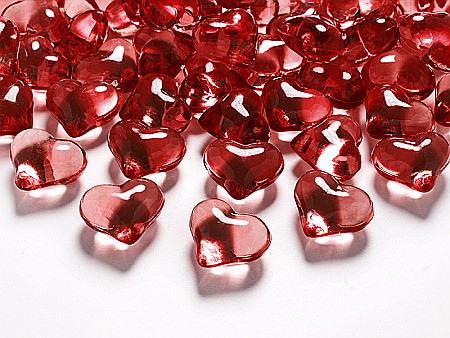 Botezuri, Gender reveal - PD Crystal hearts, red, 21mm 30/SET AH2-21-007