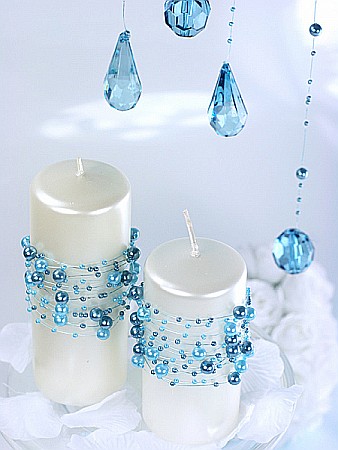 PD GHIRLANDA PERLE DECOR TURQUOISE 1.3M 5/SET GP15 [2]