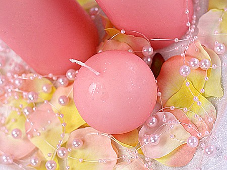 Bannere/ Ghirlande/ Cordoane - PD GHIRLANDA PERLE DECOR ROZ DESCHIS 1.3M 5/SET GP19