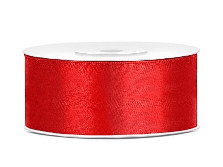 HOBBY - PD BANDA SATIN, Satin Ribbon, red, 25mm/25m TS25-007