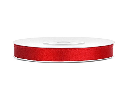 Ambalaje cu Spirit de Sărbătoare - PD BANDA SATIN, Satin Ribbon, red, 6mm/25m TS6-007