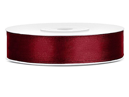 Fundite, Panglici , Benzi Craciun - PD BANDA SATIN, Satin Ribbon, deep red, 12mm/25m TS12-082