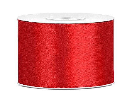 Fundite, Panglici , Benzi Craciun - PD BANDA SATIN, Satin Ribbon, red, 50mm/25m TS50-007