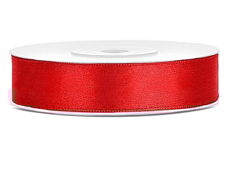 HOBBY - PD BANDA SATIN, Satin Ribbon, red, 12mm/25m TS12-007