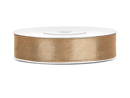 HOBBY - PD BANDA SATIN, Satin Ribbon, light gold, 12mm/25m TS12-019J