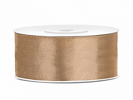 HOBBY - PD BANDA SATIN, Satin Ribbon, light gold, 25mm/25m TS25-019J