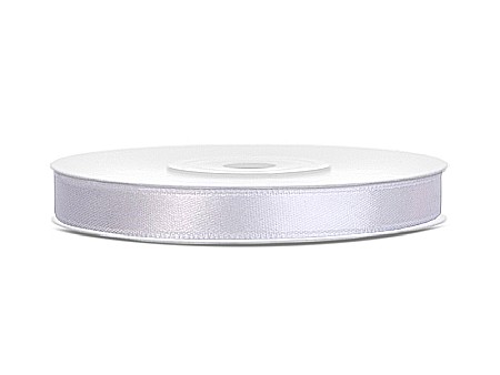 HOBBY - PD BANDA SATIN, Satin Ribbon, white, 6mm/25m TS6-008