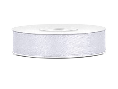 HOBBY - PD BANDA SATIN, Satin Ribbon, white, 12mm/25m TS12-008