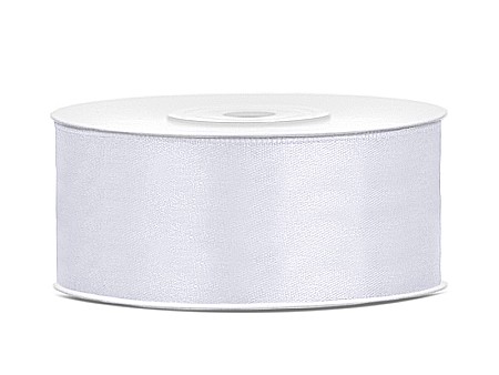 HOBBY - PD BANDA SATIN, Satin Ribbon, white, 25mm/25m TS25-008