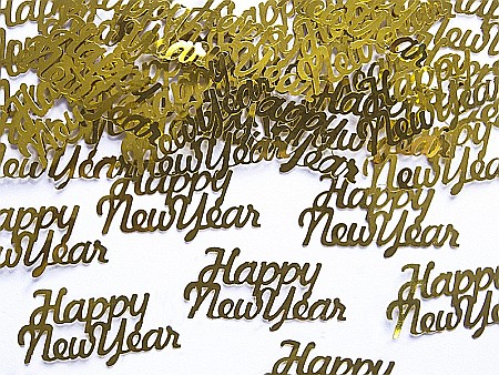 PD CONFETTI Happy New Year, gold, 4 x 2cm, 3g  KONS43 [2]