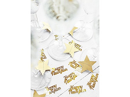 PD CONFETTI Happy New Year, gold, 4 x 2cm, 3g  KONS43 [4]