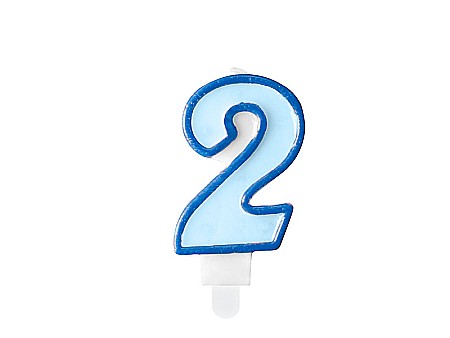 Decoratiuni/ Lumanari Tort/ Briose - PD LUMANARI TORT Number 2, blue, 7cm SCU1-2-001