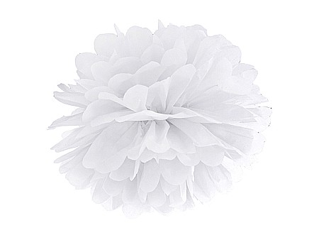 HOBBY - PD POMPOM HARTIE MATASE Tissue paper Pompom, white, 35cm PP35-008