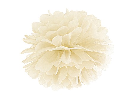 ARTICOLE PARTY - PD POMPOM HARTIE MATASE, Tissue paper Pompom, cream, 25cm PP25-079