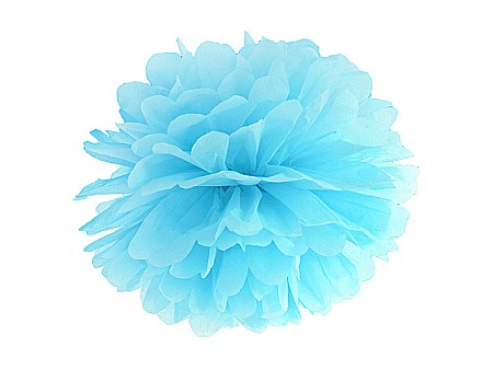 ARTICOLE PARTY - PD POMPOM HARTIE MATASE, Tissue paper Pompom, sky-blue, 25cm PP25-011