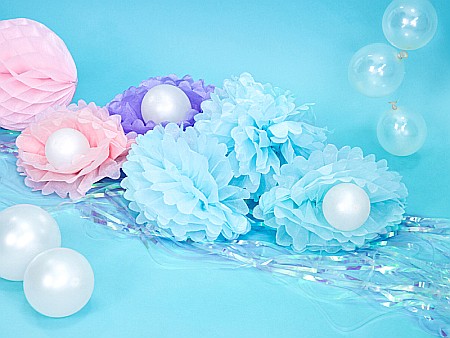 PD POMPOM HARTIE MATASE, Tissue paper Pompom, sky-blue, 25cm PP25-011 [3]