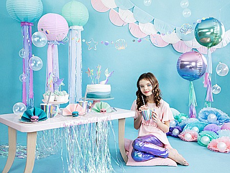 PD POMPOM HARTIE MATASE, Tissue paper Pompom, sky-blue, 25cm PP25-011 [6]