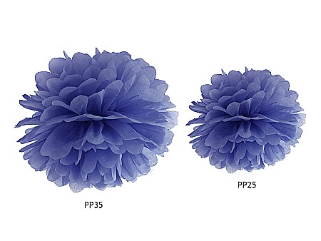 PD POMPOM HARTIE MATASE, Tissue paper Pompom, navy blue, 25cm PP25-074 [1]