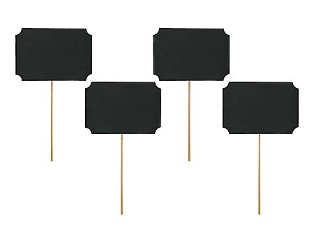 Nunti, botezuri - PD DECORATIUNI PARTY, Cards on a stick, black, 11 x 8cm 4/SET KNP17