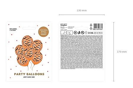 PD BALOANE Balloons 30cm, Bats, Pastel Mandarin Orange 6/set SB14P-130-005-6 [1]