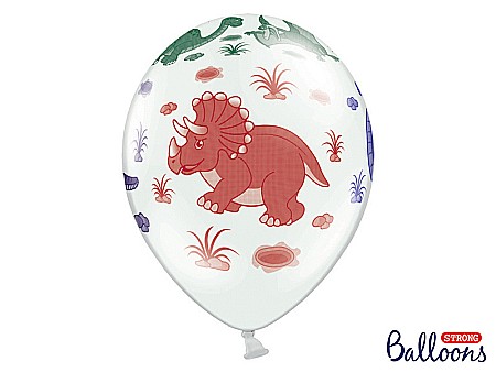 PD BALOANE Balloons 30cm, Dinosaurs, Pastel Pure White, 6/SET SB14P-159-008-6 [1]