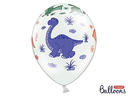 PD BALOANE Balloons 30cm, Dinosaurs, Pastel Pure White, 6/SET SB14P-159-008-6 [2]
