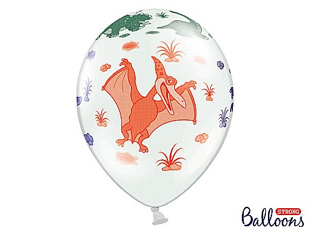 PD BALOANE Balloons 30cm, Dinosaurs, Pastel Pure White, 6/SET SB14P-159-008-6 [3]