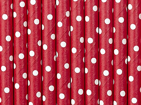 Farfurii/ Pahare/ Servetele/ Paie/ Tacamuri - PD PAIE DIN HARTIE PENTRU BAUTURI red, 19.5cm 10/set SPP2-007