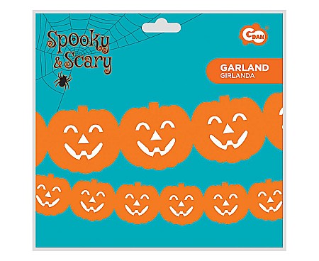 GOD GHIRLANDA DIN HARTIE Pumpkin, orange, 300cm PF-GPPD [2]
