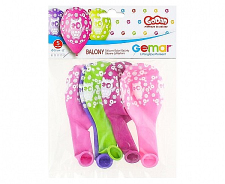 GOD BALOANE Premium Balloons, 30cm, Owl, with overprint, 5/set GD-SO1 [1]