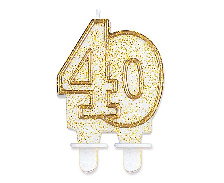 ARTICOLE PARTY - GOD LUMANARI TORT Number 40, gold outline, 6.5cm PF-SCZK40