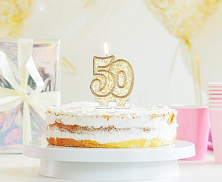 GOD LUMANARI TORT Number 50, gold outline, 6.5cm PF-SCZK50 [1]